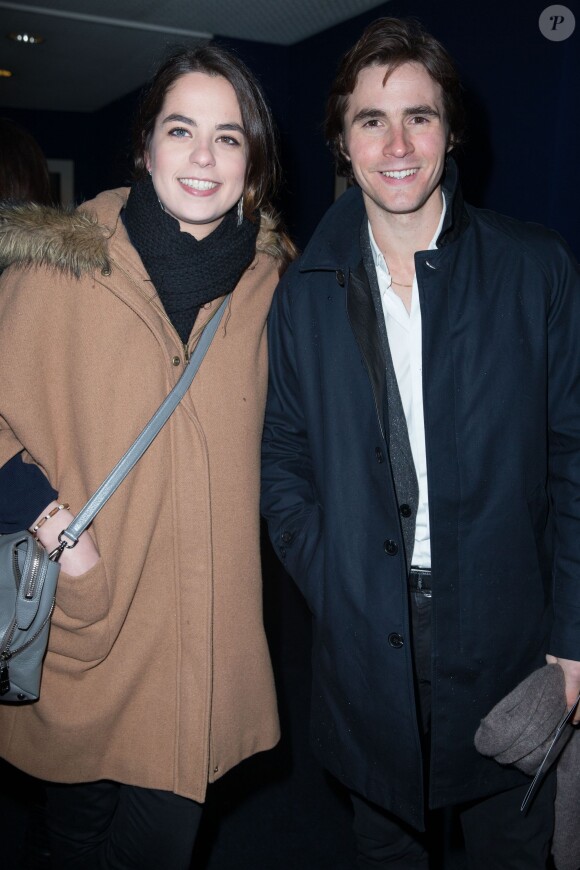 Anouchka Delon et son compagnon Julien Dereins - Arrivées à la première du film "Monuments Men" à l'UGC Normandie à Paris le 12 février 2014.