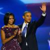 Barack Obama et son épouse Michelle lors de la Convention Nationale des Démocrates à la Times Warner Cable Arena de Charlotte, le 6 septembre 2012