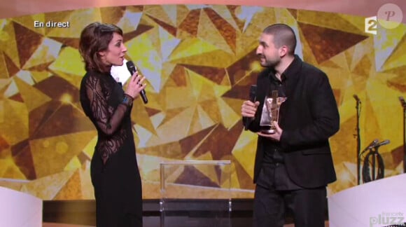 Virginie Guilhaume et Ibrahim Maalouf réccompensé de la Victoire de l'album de musiques du monde - 29e cérémonie des Victoires de la Musique, au Zénith de Paris, le 14 février 2014.