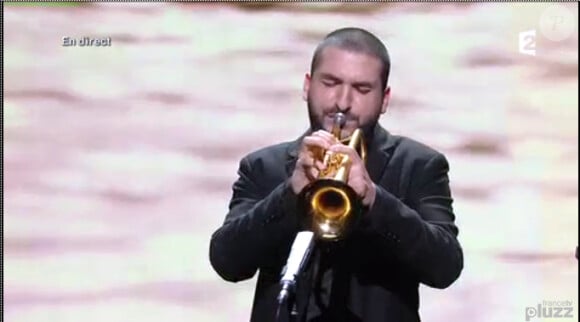 Ibrahim Maalouf en live avec sa trompette - 29e cérémonie des Victoires de la Musique, au Zénith de Paris, le 14 février 2014.