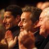 Exclusif- Nicolas Sarkozy assiste au concert de sa femme Carla Bruni au palais des festivals à Cannes. Il a été accueilli par le président du conseil général des Alpes-Maritimes Éric Ciotti et le député David Lisnard. Le 14 février 2014