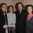 Titouan Lamazou, Gonzague Saint Bris et Florence Arthaud lors de la générale de la pièce "Edith S." au théâtre Déjazet à Paris le 03 février 2014
