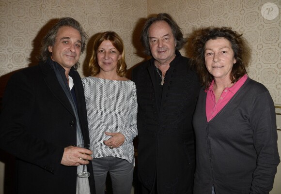 Titouan Lamazou, Gonzague Saint Bris et Florence Arthaud lors de la générale de la pièce "Edith S." au théâtre Déjazet à Paris le 03 février 2014
