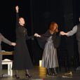France Darry, Géraldine Danon, Catherine Zavlav et Sébastien Finck lors de la générale de la pièce "Edith S." au théâtre Déjazet à Paris le 03 février 2014