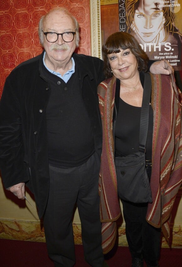 Jean Becker et son épouse lors de la générale de la pièce "Edith S." au théâtre Déjazet à Paris le 03 février 2014