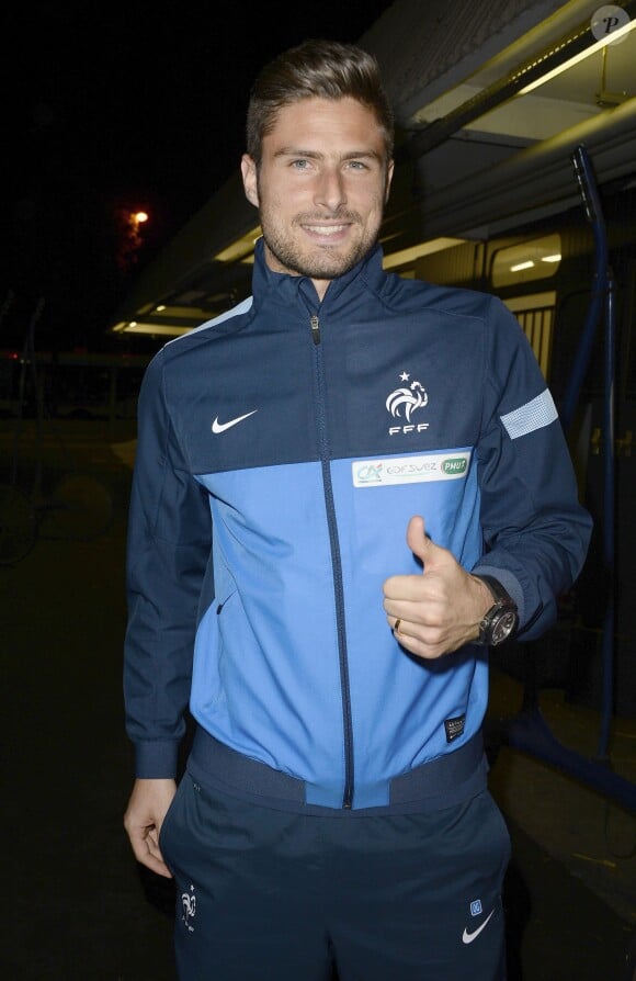 Olivier Giroud à l'hippodrome de Vincennes le 8 octobre 2013