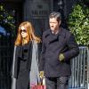 Amy Adams et Darren Le Gallo lors des funérailles de Philip Seymour Hoffman à New York le 7 février 2014