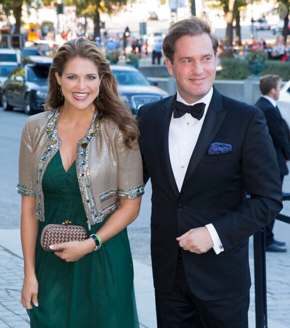 La princesse Madeleine de Suède avec son mari Chris O'Neill le 14 septembre 2013 à Stockholm pour le jubilé des 40 ans de règne de son père