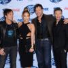 Keith Urban, Jennifer Lopez, Harry Connick Jr. et Ryan Seacrest à la soirée pour les 13 candidats d'American Idol à West Hollywood, Los Angeles, le 20 février 2014.