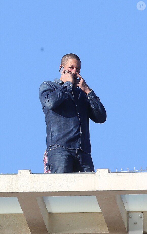 Exclusif - JoeyStarr en tournage de 36 Heures à tuer de Tristan Aurouet, le 11 février 2014 à Cannes.