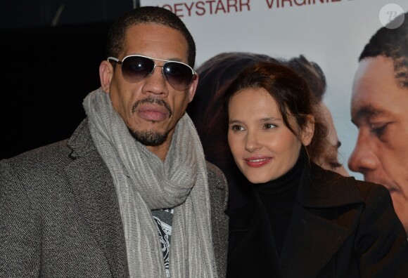 JoeyStarr et Virginie Ledoyen lors de l'avant-première du film Une autre vie à Paris le 20 janvier 2014