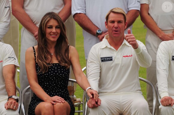 Liz Hurley et Shane Warne à Cirencester en Angleterre, le 9 juin 2013.