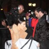 Kim Kardashian et North West, assaillie par les photographes à New York. Le 25 février 2014.