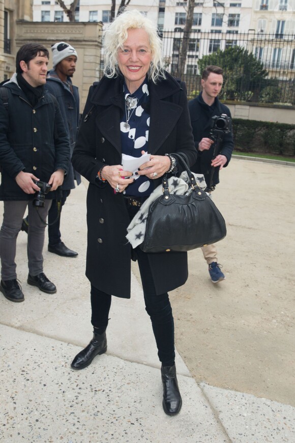 Ellen von Unwerth au défilé de mode "Alexis Mabille", collection prêt-à-porter Automne-Hiver 2014/2015, à Paris. Le 26 février 2014.