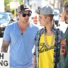 Justin Bieber avec son père Jeremy à Miami avant son arrestation, le 22 janvier 2014.
