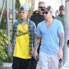 Justin Bieber en compagnie de son père Jeremy à Miami avant son arrestation, le 22 janvier 2014.
