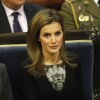 La princesse Letizia d'Espagne au Sénat, à Madrid, le 28 février 2014, pour présider une cérémonie à l'occasion de la Journée mondiale des Maladies Rares.