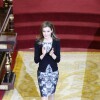 La princesse Letizia d'Espagne au Sénat, à Madrid, le 28 février 2014, pour présider une cérémonie à l'occasion de la Journée mondiale des Maladies Rares.