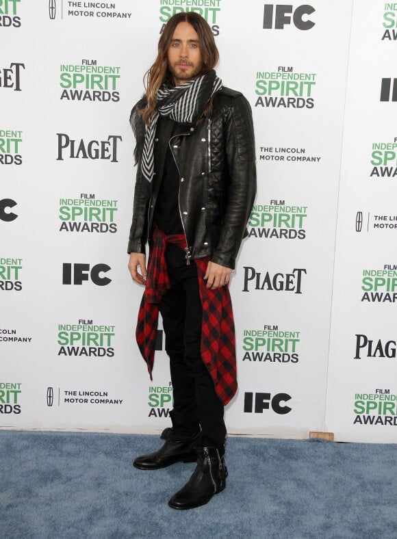 Jared Leto pose lors du photocall des Film Independent Spirits Awards à Los Angeles le 1er mars 2014.