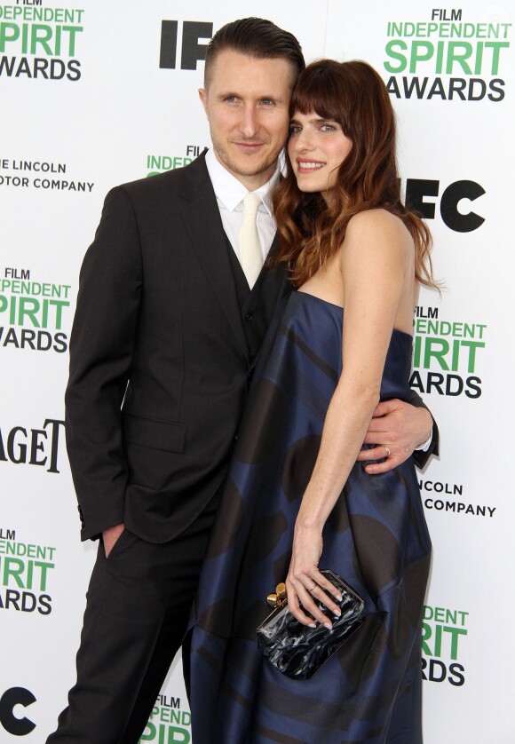 Lake Bell et Scott Campbell posent lors du photocall des Film Independent Spirits Awards à Los Angeles le 1er mars 2014.