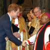 Le prince Harry à l'abbaye de Westminster le 3 mars 2014 pour une cérémonie à la mémoire de Nelson Mandela
