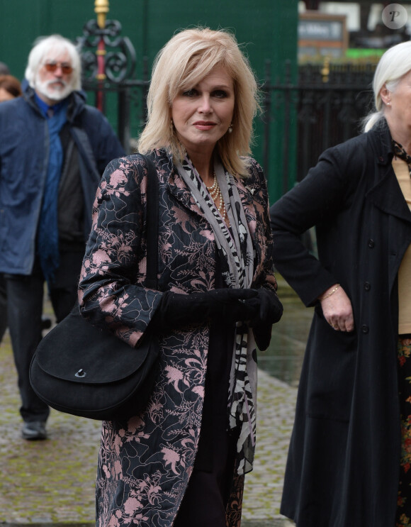 Joanna Lumley à l'abbaye de Westminster le 3 mars 2014 pour une cérémonie à la mémoire de Nelson Mandela.