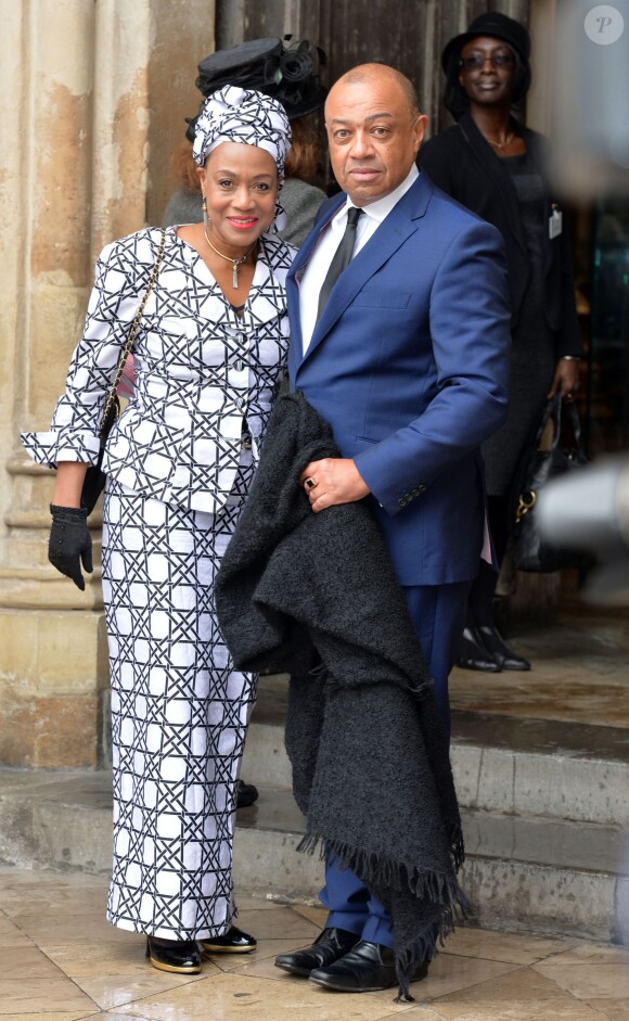 Paul Boateng et sa femme Janet à l'abbaye de Westminster le 3 mars 2014 pour une cérémonie à la mémoire de Nelson Mandela.