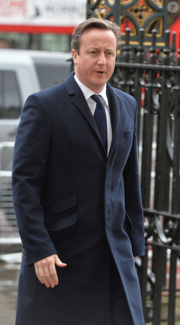 David Cameron à l'abbaye de Westminster le 3 mars 2014 pour une cérémonie à la mémoire de Nelson Mandela.