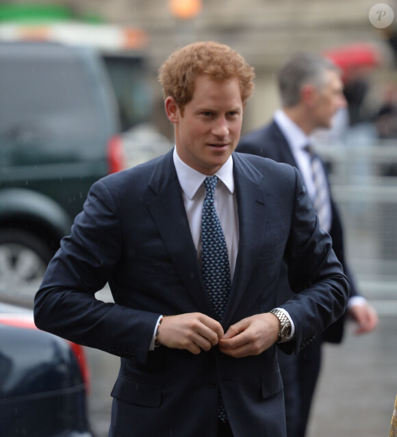 Le prince Harry à l'abbaye de Westminster le 3 mars 2014 pour une cérémonie à la mémoire de Nelson Mandela