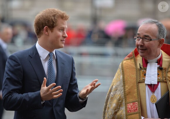 Le prince Harry à l'abbaye de Westminster le 3 mars 2014 pour une cérémonie à la mémoire de Nelson Mandela