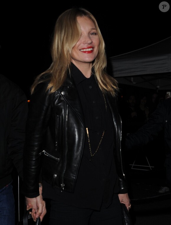 Terry Richardson et Kate Moss arrivent au 11e anniversaire de la marque Eleven Paris à la Gaité Lyrique à Paris, le 4 mars 2014.