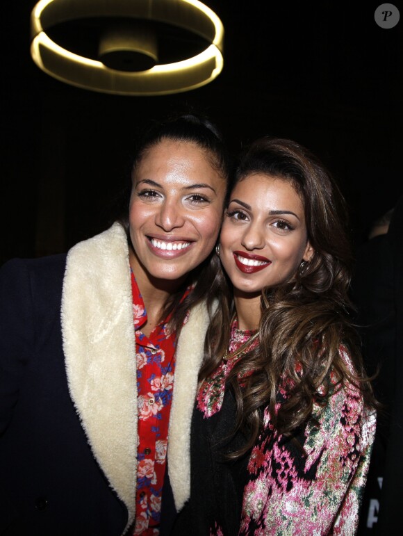 La chanteuse Zaho et la chanteuse Tal - Soirée pour le 11e anniversaire de "Eleven Paris" à la Gaité Lyrique à Paris le 4 mars 2014.