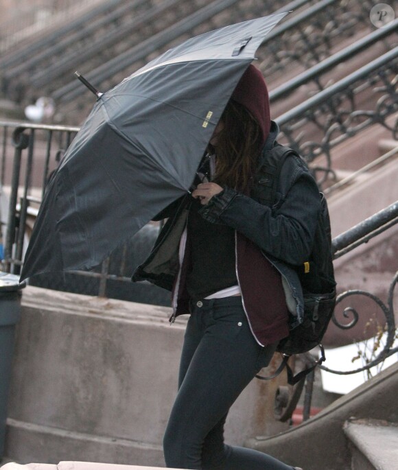 Kristen Stewart sur le tournage de Still Alice à New York le 4 mars 2014.