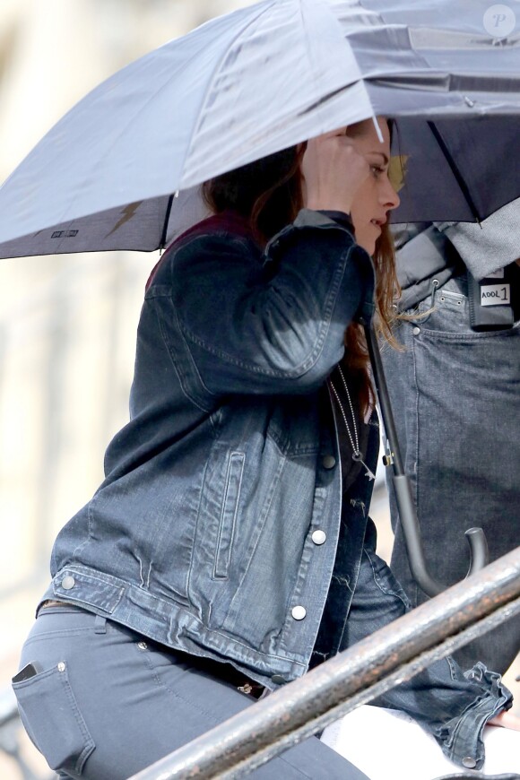 Kristen Stewart sur le tournage de Still Alice à New York le 4 mars 2014.