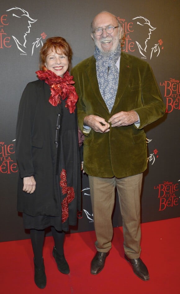 Jean-Pierre Marielle et sa femme Agathe Natanson lors de la générale de la comédie musicale "La Belle et la Bête" au Théâtre Mogador à Paris le 24 octobre 2013