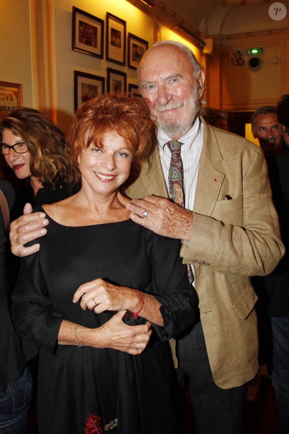 Jean-Pierre Marielle et sa femme Agathe Natanson lors de la générale de la pièce Comme s'il en pleuvait à Paris le 17 septembre 2012