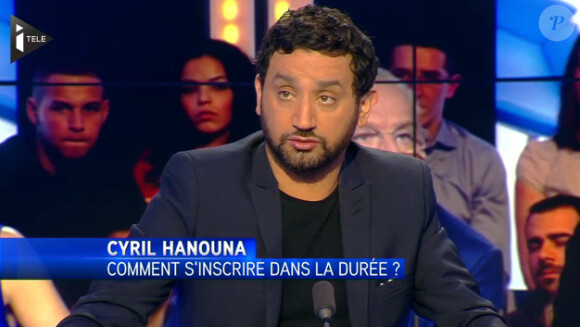 L'animateur Cyril Hanouna, invité de La Semaine des Médias. Emission diffusée le 2 mars 2014 sur i-Télé à 14h15.