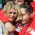Jean Todt et Corinna, l'épouse de Michael Schumacher, lors du Grand Prix d'Italie à Monza, le 10 septembre 2006