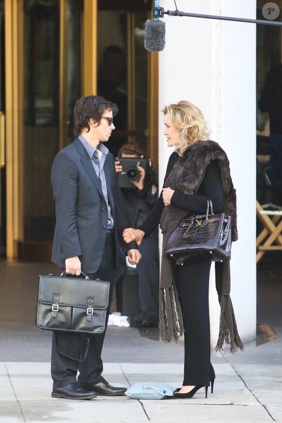 Mark Wahlberg et Jessica Lange sur le tournage du film The Gambler à Beverly Hills, le 13 février 2014.