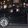 Nicolas Sarkozy à la sortie de l'Olympia après le concert de Carla Bruni, à Paris, le 11 mars 2014.