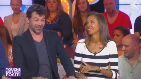 Karine Le Marchand et Stéphane Plaza dans "Touche pas à mon poste" sur D8, le 13 mars 2014.