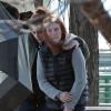 Kristen Stewart et Julianne Moore sur le tournage du film Still Alice à New York le 14 mars 2014.