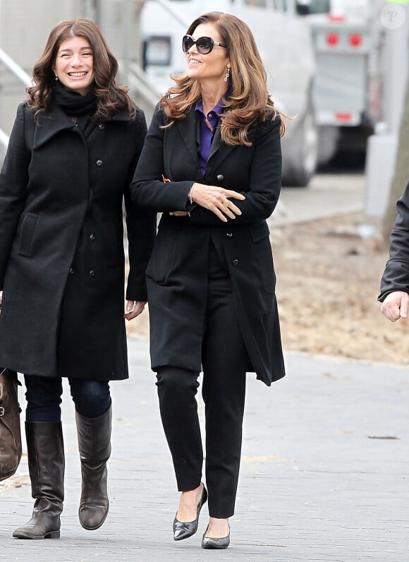 Maria Shriver sur le tournage du film Still Alice à New York le 14 mars 2014.