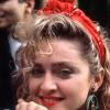 Madonna en 1985, pour la promotion de son film "Recherche Susan désespérément". 