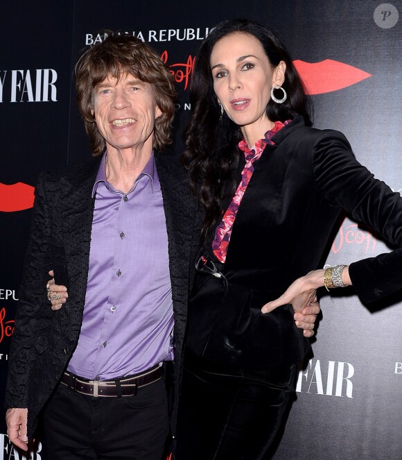 Mick Jagger et L'Wren Scott à Los Angeles, le 19 novembre 2013.