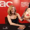 Kylie Minogue en dédicace exceptionnelle à la FNAC Saint-Lazare pour la sortie de son nouvel album "Kiss me Once" le 19 mars 2014.
