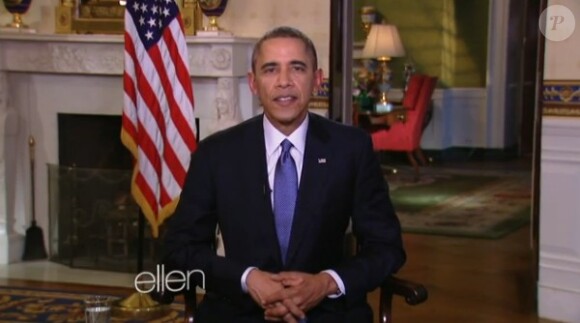 Barack Obama en duplex avec Ellen DeGeneres dans son Ellen Show, jeudi 20 mars 2014.