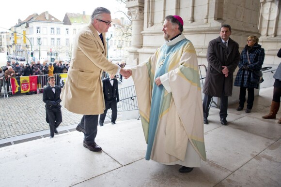 Laurent de Belgique à la cathédrale de Bruxelles le 18 février 2014 pour la commémoration des défunts de la famille royale