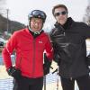L'ancien pilote de F1 Riccardo Patrese et le prince Emmanuel-Philibert de Savoie lors de l'événement World Stars Ski au profit de Star Team for Children, association fondée par le prince Albert II de Monaco, le 22 mars 2014 à Seefeld in Tyrol, en Autriche.