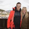 Christof Innerhofer et sa compagne Martina lors de l'événement World Stars Ski au profit de Star Team for Children, association fondée par le prince Albert II de Monaco, le 22 mars 2014 à Seefeld in Tyrol, en Autriche.